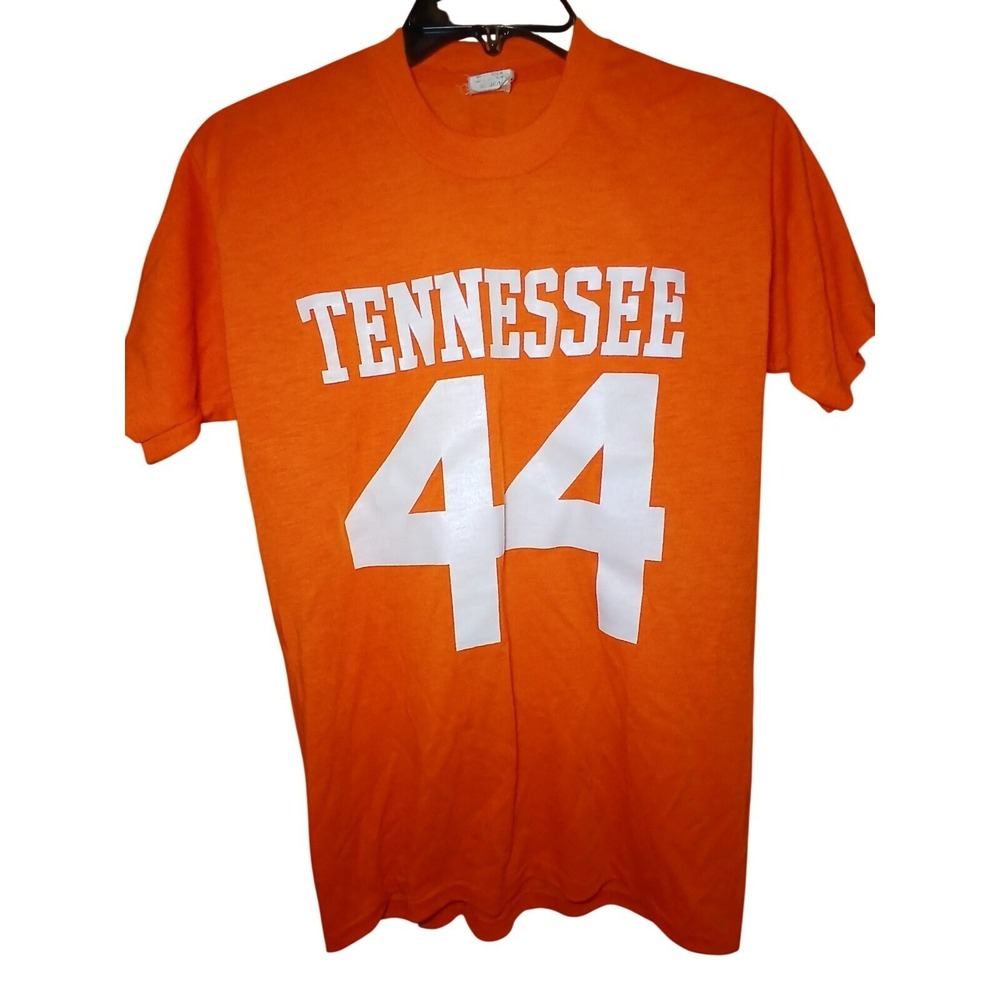 Vintage Tennessee Volunteers 44 Orange T-Shirt‎ Mens Medium Single Stitch 80s UT